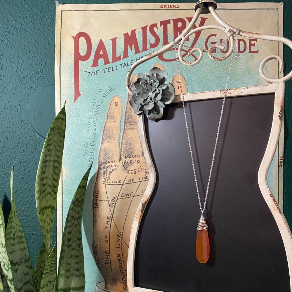 Brighton Neptune's Rings Pyramid Drop Carnelian Necklace